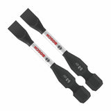 Bosch ITDSL68202 2" Driven Impact Slotted 6-8 Power Bits with 1/4" Hex Shank (2 Pack)