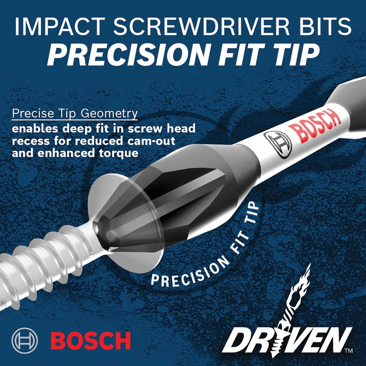 Bosch ITDSL68202 2" Driven Impact Slotted 6-8 Power Bits with 1/4" Hex Shank (2 Pack) - 3