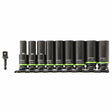 Bosch ITDSO12V10 Impact Tough 1/2" Deep Well Socket Set with 1/4" Hex Adapter (10 Pack)