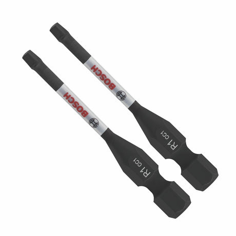 Bosch ITDSQ1202 2" Driven Impact Square 1 Insert Screwdriver Bits with 1/4" Hex Shank (2 Pack)