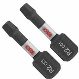 Bosch ITDSQ2102 1" Driven Impact Square 2 Insert Bits for Impact Drivers (2 Pack)