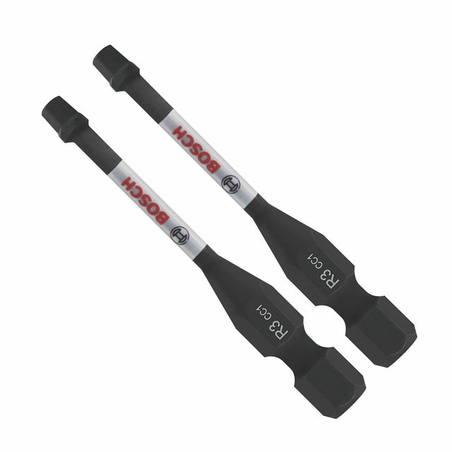 Bosch ITDSQ3202 2" Driven Impact Square 3 Insert Bits for Impact Drivers (2 Pack)
