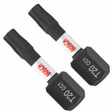 Bosch ITDT20102 1" Driven Impact Torx T20 Insert Bits for Impact Drivers (2 Pack)
