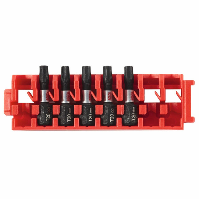 Bosch ITDT20105C Driven 1" Impact Torx T20 Insert Bits with Clip for Custom Case System (5 Pack)