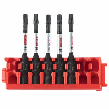 Bosch ITDT20205C Driven 2" T20 Impact Torx Power Bits with Clip for Custom Case System (5 Pack)