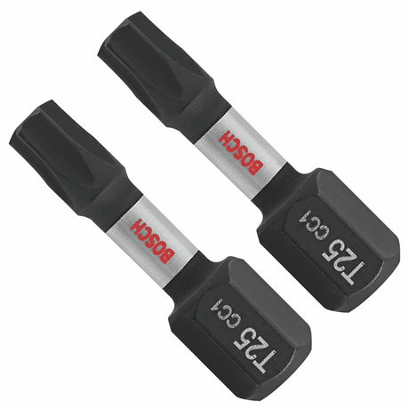 Bosch ITDT25102 1" Driven Impact Torx T25 Insert Bits for Impact Drivers (2 Pack)