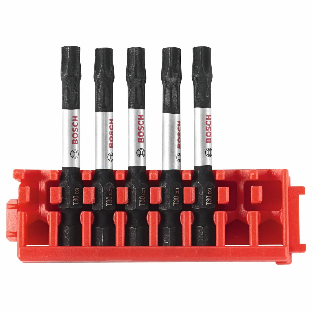 Bosch ITDT30205C 2" Driven Impact Torx T30 Power Bits with Clip for Custom Case System (5 Pack)