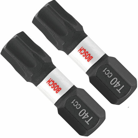 Bosch ITDT40102 Driven 1" Impact Torx T40 Insert Bits with 1/4" Hex Shank (2 Pack)