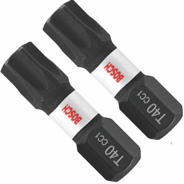 Bosch ITDT40102 Driven 1" Impact Torx T40 Insert Bits with 1/4" Hex Shank (2 Pack)