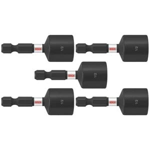 Bosch ITNS12B 1/2" x 1-7/8" Impact Tough Nutsetters for Impact Drivers (5 Pack)