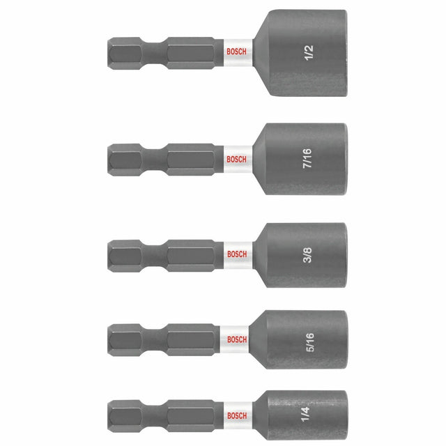 Bosch ITNSV105 1-7/8" Impact Tough Magnetic Nutsetter Set (5 Pack)