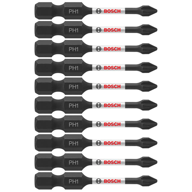 Bosch ITPH12B 10-Pc Impact Tough 2" Phillips #1 Power Bits