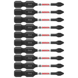 Bosch ITPH12B 10-Pc Impact Tough 2" Phillips #1 Power Bits