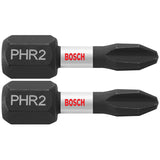 Bosch ITPH2R102 2-Pc Impact Tough 1" Phillips #2R Reduced Insert Bits