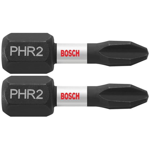 Bosch ITPH2R102 2-Pc Impact Tough 1" Phillips #2R Reduced Insert Bits