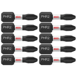 Bosch ITPH2R1B 10-Pc Impact Tough 1" Phillips #2R Reduced Insert Bits