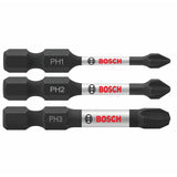 Bosch ITPHV203 2" Impact Tough Phillips Power Bit Set for Impact Drivers (3 Pack)