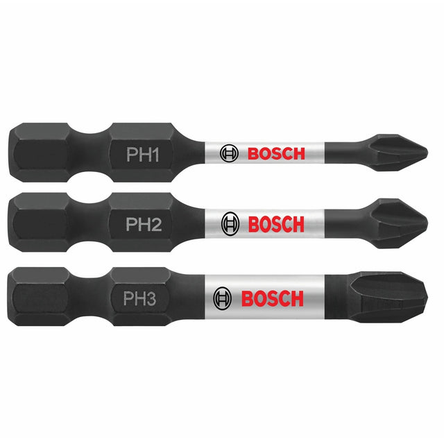 Bosch ITPHV203 2" Impact Tough Phillips Power Bit Set for Impact Drivers (3 Pack)