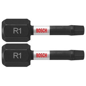 Bosch ITSQ1102 Impact Tough 1" Square 1 Screwdriver Insert Bits for Impact Drivers (2 Pack)