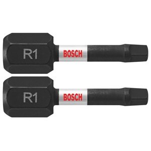 Bosch ITSQ1102 Impact Tough 1" Square 1 Screwdriver Insert Bits for Impact Drivers (2 Pack)