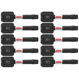 Bosch ITSQ11B 10 pc. Impact Tough 1 In. Square #1 Insert Bits (Bulk Pack)