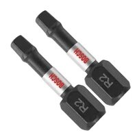 Bosch ITSQ2102 1" Square 2 Impact Tough Insert Bits for Impact Drivers (2 Pack)