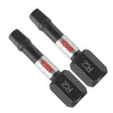 Bosch ITSQ2102 1" Square 2 Impact Tough Insert Bits for Impact Drivers (2 Pack)
