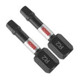 Bosch ITSQ2102 1" Square 2 Impact Tough Insert Bits for Impact Drivers (2 Pack)
