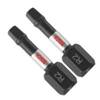 Bosch ITSQ2102 1" Square 2 Impact Tough Insert Bits for Impact Drivers (2 Pack)