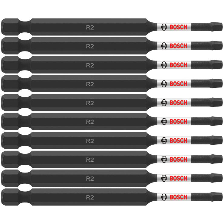 Bosch ITSQ235B 10 pc. Impact Tough 3.5" Square #2 Power Bits (Bulk Pack)