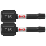 Bosch ITT15102 2 pc. Impact Tough 1 In. Torx #15 Insert Bits