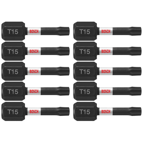 Bosch ITT151B 10 pc. Impact Tough 1 In. Torx #15 Insert Bits (Bulk Pack)