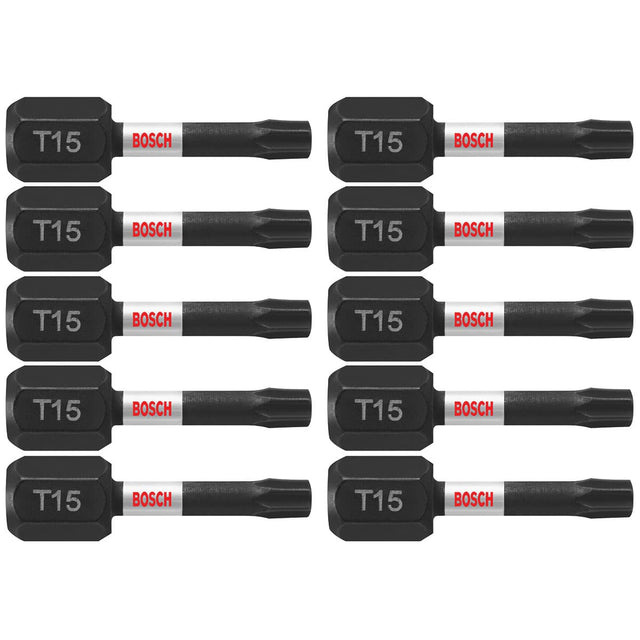 Bosch ITT151B 10 pc. Impact Tough 1 In. Torx #15 Insert Bits (Bulk Pack)