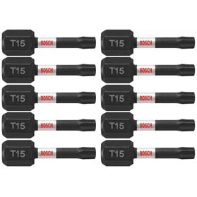 Bosch ITT151B 1" T15 Torx Impact Tough Insert Bits for Impact Drivers (10 Pack)