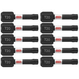 Bosch ITT201B 1" T20 Torx Impact Tough Insert Driver Bits for Impact Drivers (10 Pack)
