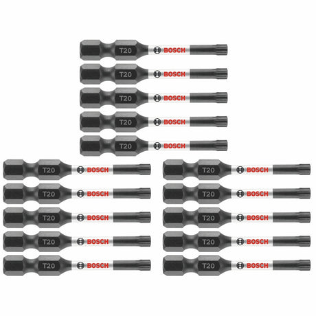 Bosch ITT20215 2" T20 Torx Impact Tough Power Bits (15 Pack)