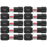 Bosch ITT401B 10 pc. Impact Tough 1 In. Torx #40 Insert Bits (Bulk Pack)
