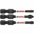 Bosch ITV203 2" Impact Tough Screwdriving Bit Set for Impact Drivers (3 Pack)