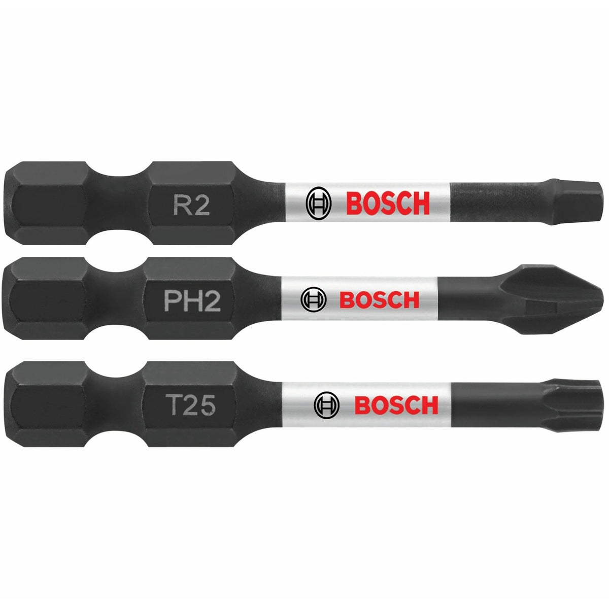 Bosch ITV203 2" Impact Tough Screwdriving Bit Set for Impact Drivers (3 Pack)