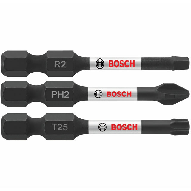 Bosch ITV203 2" Impact Tough Screwdriving Bit Set for Impact Drivers (3 Pack)