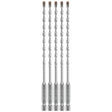 Bosch LBHX0025 5/32" x 6" Carbide Tipped Hex Shank Hammer Drill Masonry Bits (5 Pack)