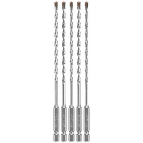 Bosch LBHX0025 5/32" x 6" Carbide Tipped Hex Shank Hammer Drill Masonry Bits (5 Pack)