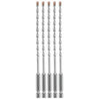 Bosch LBHX0035 3/16" x 6" Hex Shank Hammer Drill Masonry Bits for Concrete (5 Pack)