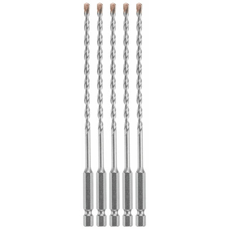 Bosch LBHX0035 3/16" x 6" Hex Shank Hammer Drill Masonry Bits for Concrete (5 Pack)