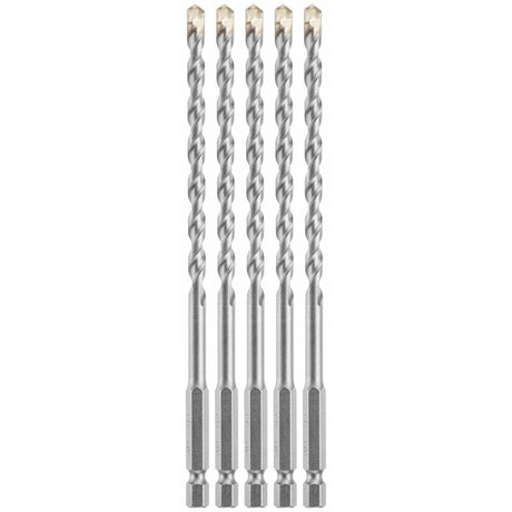Bosch LBHX0045 1/4" x 6" Hex Shank Carbide Hammer Drill Masonry Bits (5 Pack)