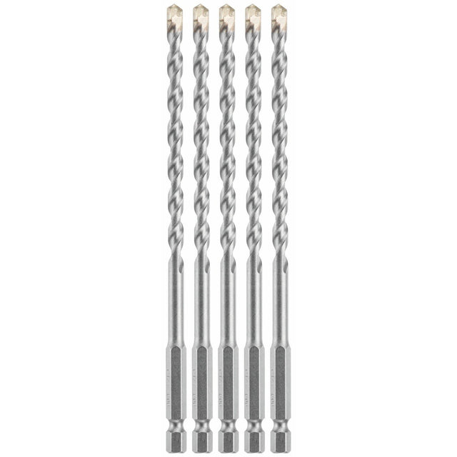 Bosch LBHX0045 1/4" x 6" Hex Shank Carbide Hammer Drill Masonry Bits (5 Pack)