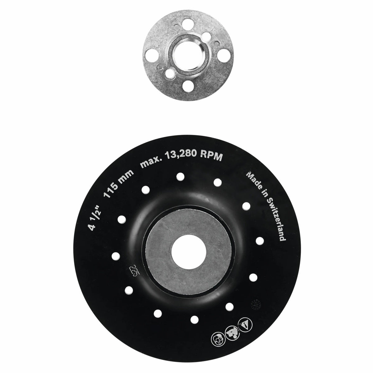 Bosch MGS0450 4-1/2" Angle Grinder Backing Pad with Lock Nut for Fiber Discs