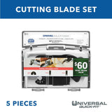 Bosch MM389 3/8" Arbor Universal Quick Fit Cutt"g Oscillat"g Blade Assortment with Case (5 Pack)