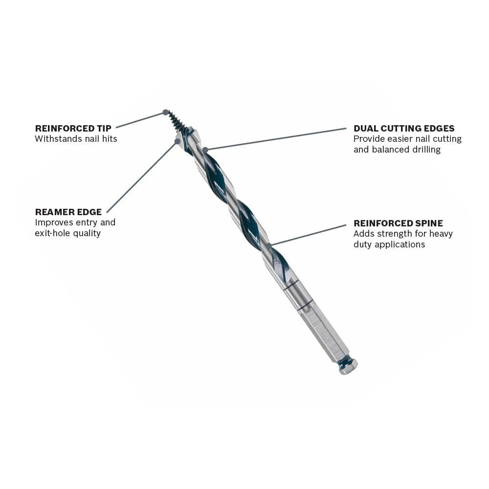 Bosch NKST10 5/8" x 7-1/2" Daredevil Auger Bit for Wood Drilling - 2