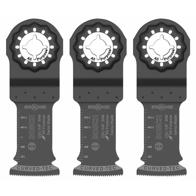 Bosch OSL114F-3 1-1/4" Starlock Oscillating Multi Tool Bi-Metal Xtra-Clean Plunge Cut Blade (3 Pack)